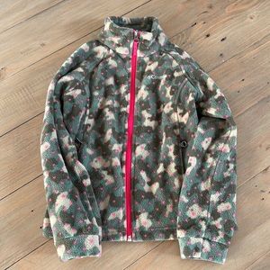 Columbia Girls camo and pink fleece zip up